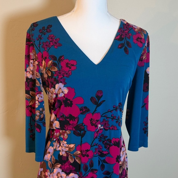 London Times Women's 10 3/4 Sleeve Dress - Picture 2 of 12